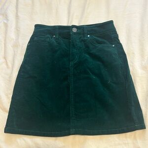 Green mini skirt